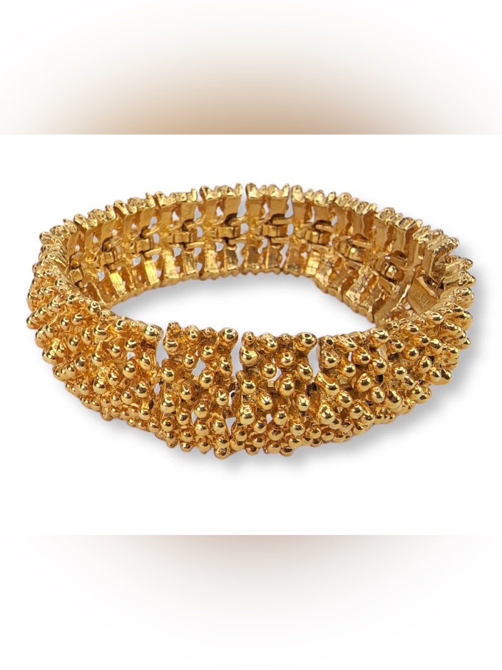 Vintage Collectable Sarah Coventry Golden Sunset Gold Tone Textured Bracelet